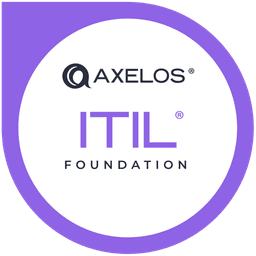 ITIL 4 Foundation in IT Service Management certification badge